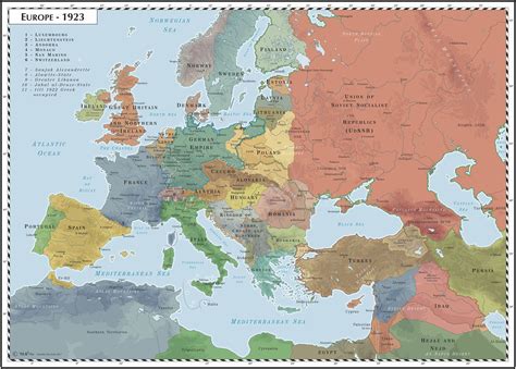 Europe 1923 | Europe map, Europe 1914, Map