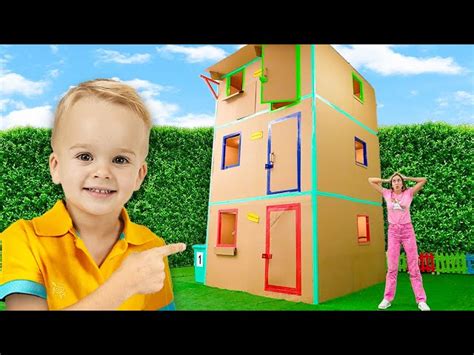 Giant Cardboard House - Funny Kids Adventures! - Videos For Kids