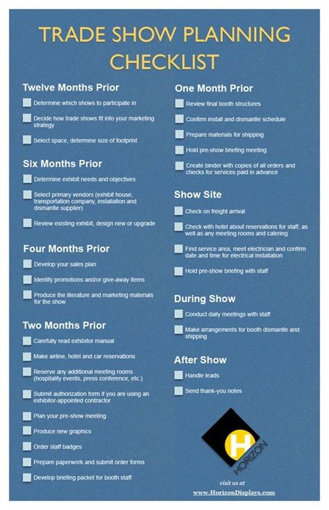 Trade Show Planning Checklist