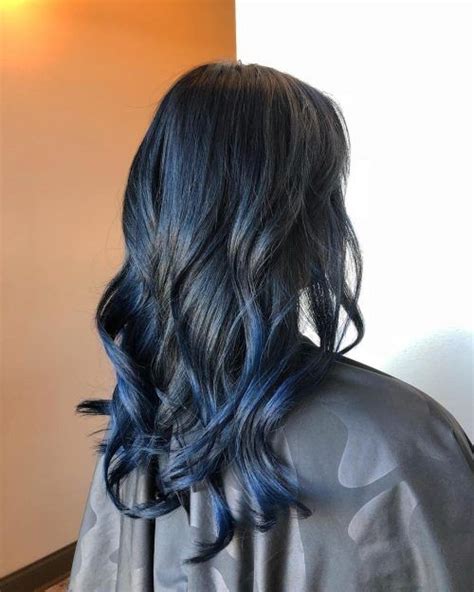 Dark Blue Hair Balayage