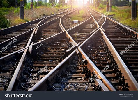 Train Tracks Leading Into Sunset Stock Photo 416794492 | Shutterstock