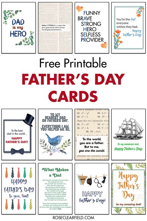 Free Printable Father's Day Cards • Rose Clearfield