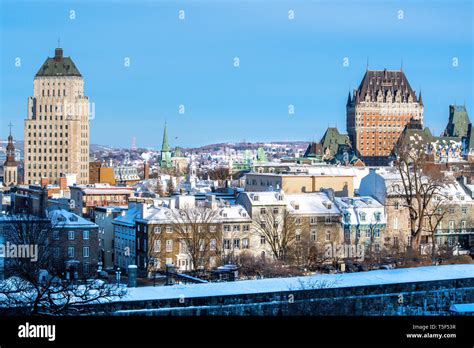 Old Quebec center City in winter Stock Photo - Alamy