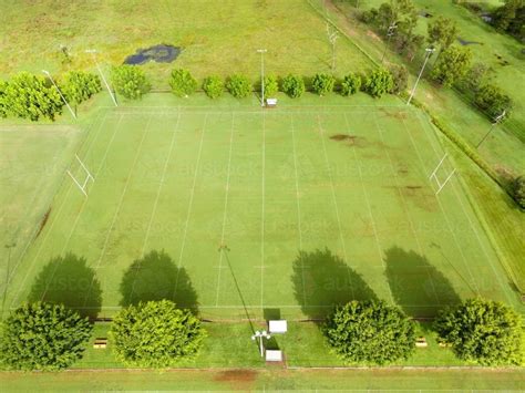 Image of Aerial view of NRL footy field. - Austockphoto