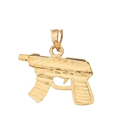 Gold Revolver Gun Pendant Necklace | Revolver | Gun Pendants