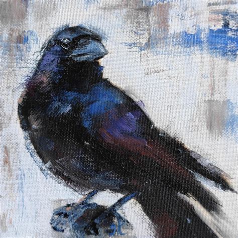 Raven bird art Painting by Iryna Khort - Fine Art America