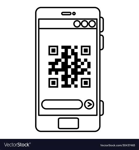 Qr code inside smartphone design Royalty Free Vector Image