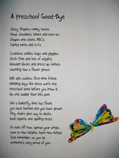 goodbye poems - Google Search | Preschool poems, Graduation cards, Verses