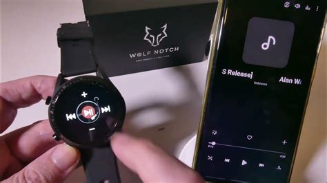 Music control from your smartwatch | Wolfnotch 2in1 Smartwatch Earbuds - YouTube