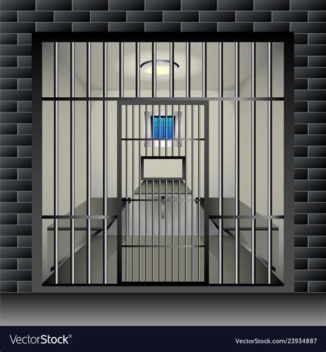 Prison cell jail interior room Royalty Free Vector Image