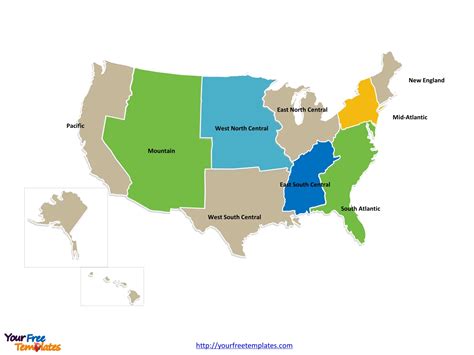 Map Of Usa With North South East West