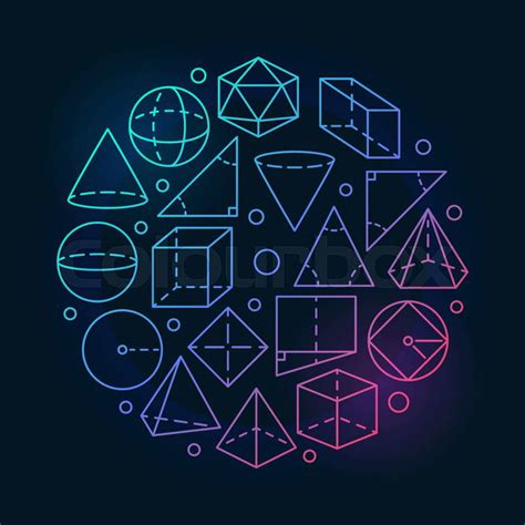 Geometry mathematics colorful illustration. Vector concept round math ...