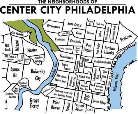 philadelphia neighborhood map | Philadelphia neighborhoods, Philadelphia map, Philadelphia art