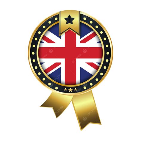 United Kingdom Flag With Golden Badge Vector, United Kingdom, United Kingdom Flag, United ...