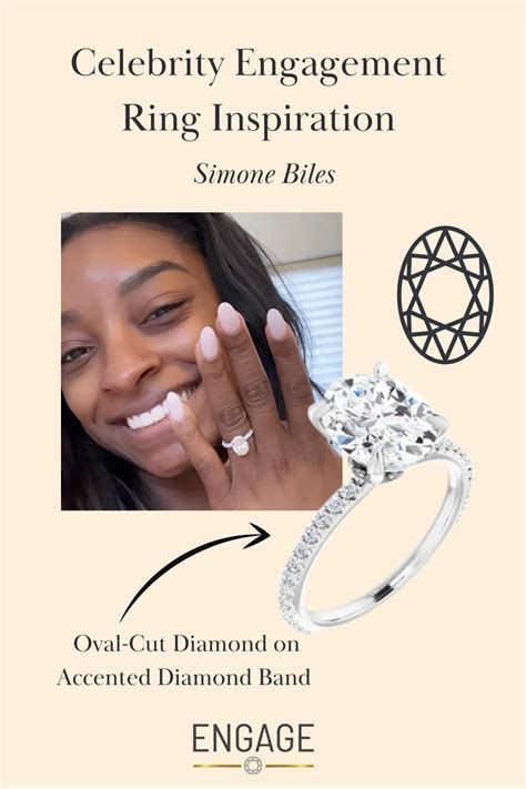 Oval Diamond Ring Inspired by Simone Biles | Celebrity engagement rings ...