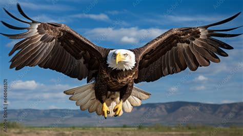 freedom american eagle flying on sky bird of prey wildlife Stock Photo | Adobe Stock