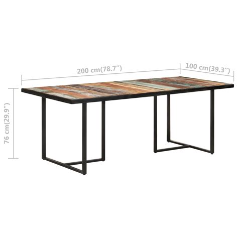 vidaXL Dining Table 200 cm Solid Reclaimed Wood - Wood Factory Furniture