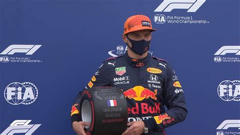 Max Verstappen with his second Pirelli pole position award of the ...