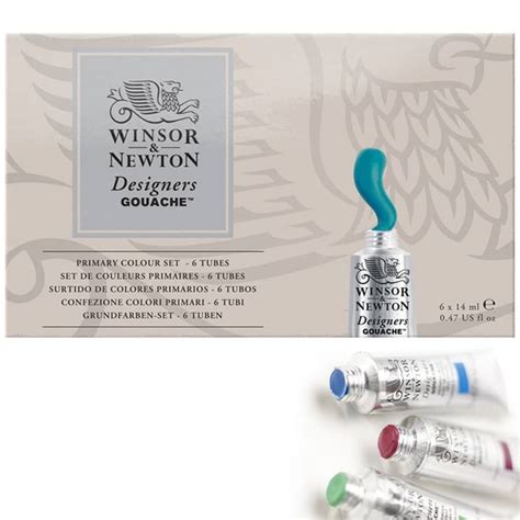 Winsor & Newton Gouache Primary Set of 6, 14ml Tubes | Jerry's Artarama