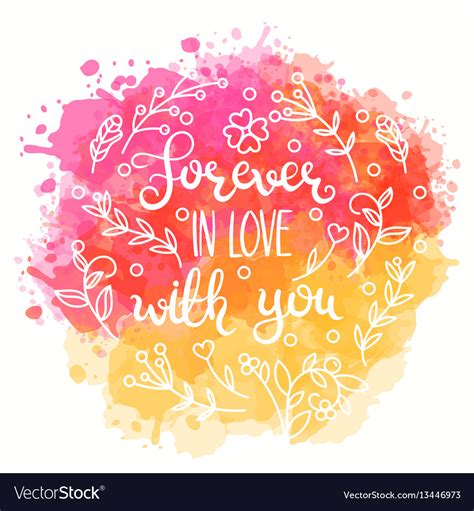 Forever in love with you text Royalty Free Vector Image