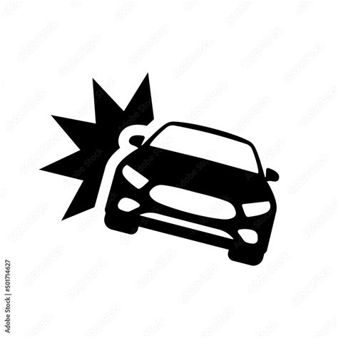 Vetor de Car crash vector icon. Car accident symbol isolated. Vector ...