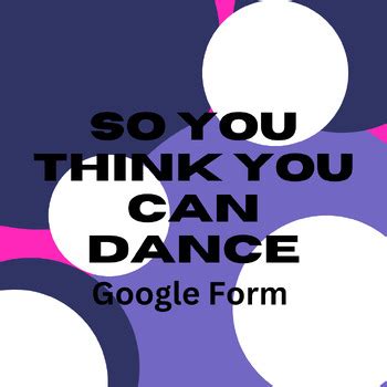 So You Think You Can Dance Form by Dance Teacher Life | TPT