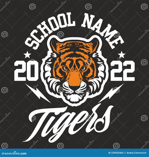 Tiger Mascot Logo Design for High School Team Stock Vector ...