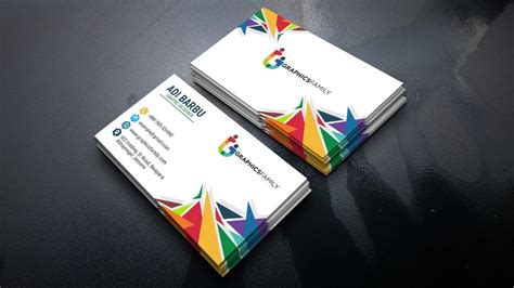 Colorful Simple Business Card Design – GraphicsFamily