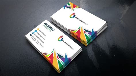 Colorful Simple Business Card Design – GraphicsFamily