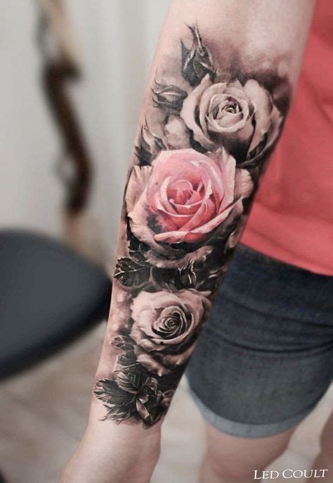 63+ Super ideas for flowers tattoo color shading in 2020 | Rose tattoo ...