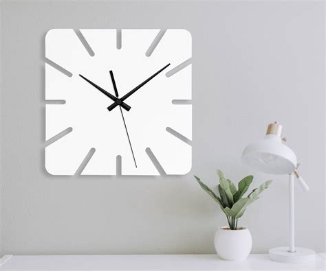 Modern white wall clock unique kitchen wall clock farmhouse | Etsy