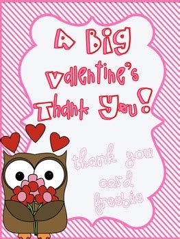 Valentine's Day Thank You Card by Andrea Nordhof | TpT