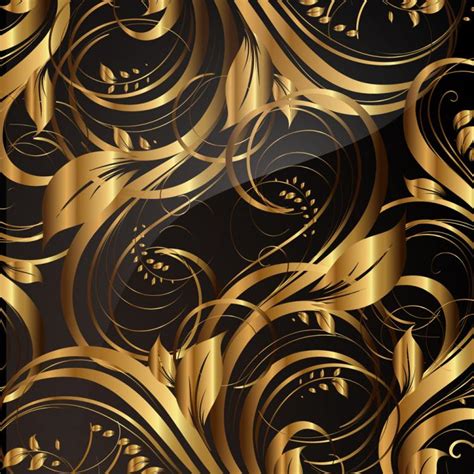 Gold pattern patterns 02 vector Free Vector / 4Vector