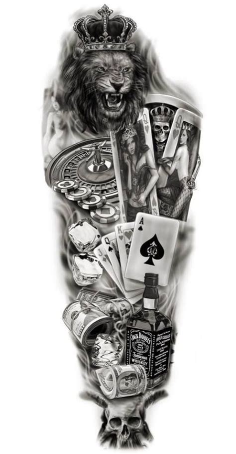 Gamble, whiskey, woman sleeve | Tatuaggi cool, Idee per tatuaggi ...