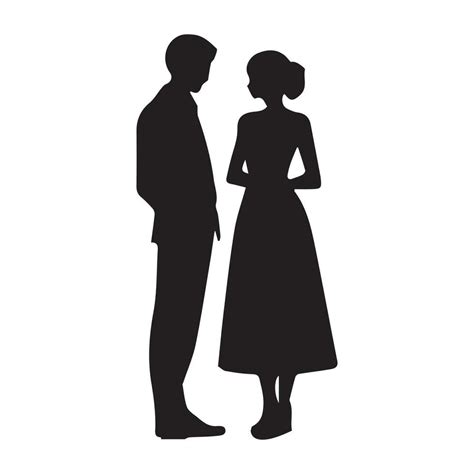 Romantic Couple Vector Silhouette 24741264 Vector Art at Vecteezy