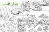 Lunch Food Coloring A4 Kids Adult Graphic By Peekadillie · Creative Fabrica sketch template