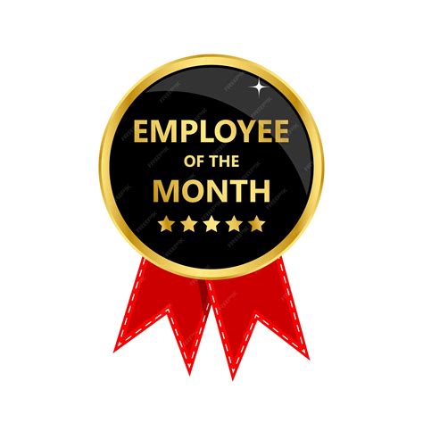 Premium Vector | Employee of the Month Badge Golden Label