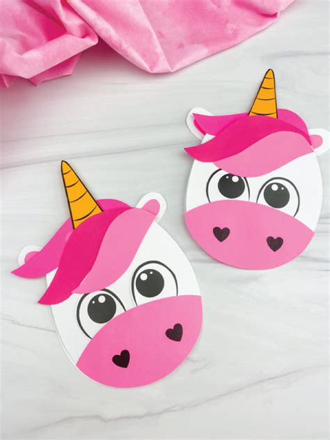 Unicorn Valentine Card Craft [Free Template]