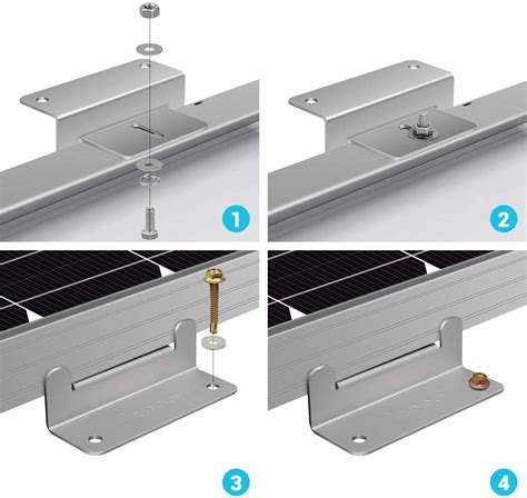 4 Pcs of Solar Panel Mounting Z Brackets for RV Boat Wall Off Gird Roof ...