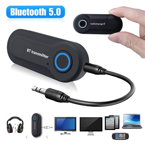 TSV Portable Audio Transmitter Bluetooth 5.0 Music Adapter [Plug & Play] USB Powered HiFi ...