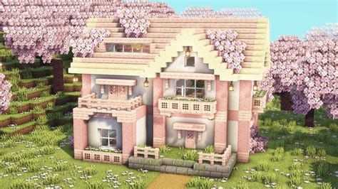 [Minecraft] How to Build a Cozy Cherry Blossom House / Tutorial in 2024 ...