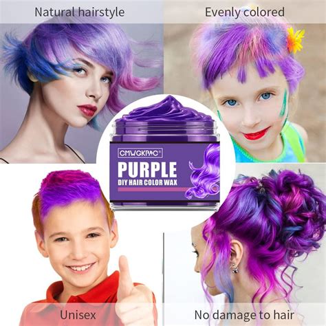 4 Colors Temporary Hair Color for Halloween Kids Women Men, Green Pink Blue Purple Hair Dye ...