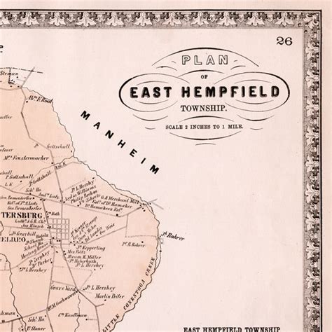 1864 Map of East Hempfield Township, Lancaster County, PA – Uncharted ...