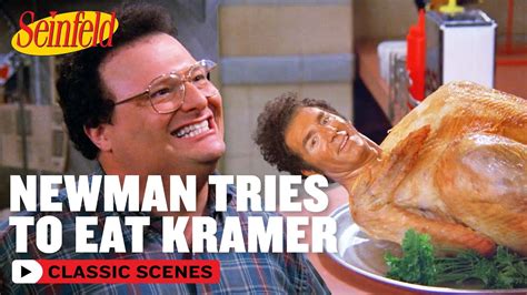 Newman Tries To Eat Kramer | The Butter Shave | Seinfeld - YouTube