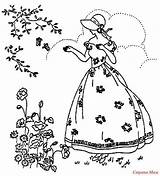 Pin By Judi P On Crinoline Ladies  Embroidery patterns Vintage sketch template