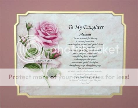 DAUGHTER POEM PERSONALIZED GIFT FOR BIRTHDAY, CHRISTMAS OR VALENTINE'S ...