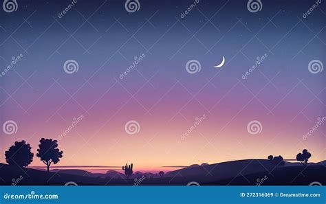 Illustration of Twilight Evening or Morning Minimal Stock Illustration - Illustration of ...