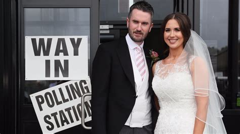 Prospective MP and new husband pause their wedding celebrations to vote ...