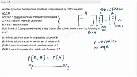 Homogeneous Equation of Matrix and Rank : Illustration - YouTube