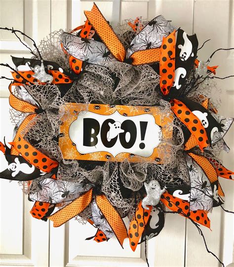 Halloween Wreath Halloween Wreath for Front Door Halloween | Etsy ...